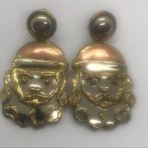VINTAGE NWT SANTA CLAUS Mixed Metal ‎ Pierced Earrings